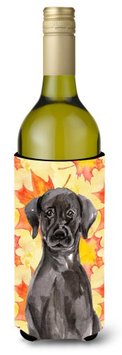 Caroline`s treasures black labrador fall sticla de vin beverge izolator hugger multicolore wine bottle