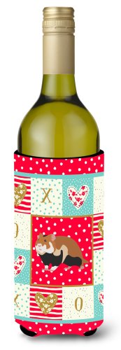 Caroline`s treasures carolines comori ck5441literk hamster european dragoste sticla de vin hugger multicolore wine bottle