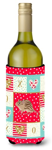 Caroline`s treasures carolines comori ck5455literk zebra mouse love sticla de vin hugger multicolore wine bottle