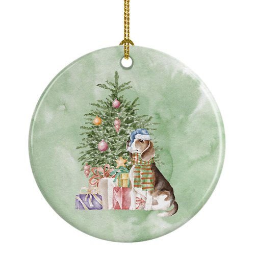 Caroline`s treasures carolines comori ck8194co1 beagle cadouri de crăciun și copac ceramice orname multicolore 3 in