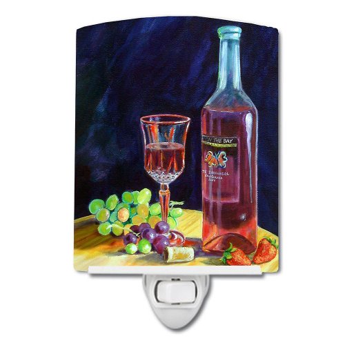 Caroline`s treasures carolines comorile 7185cnl sticla de vin rosu si sticla ceramica night light multicolore 6x4x3