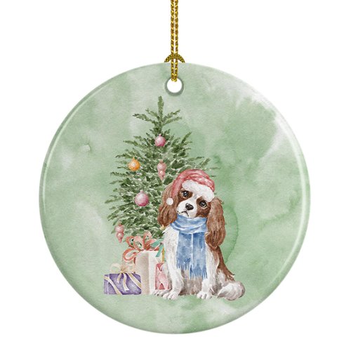 Caroline`s treasures cavalier spaniel tricolor blenheim cadouri de crăciun și ornament ceramic copac multicolore 3 in