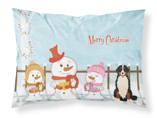 Caroline`s treasures crăciun fericit carolers bernese mountain dog fabric standard pillowcase mltcl