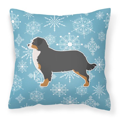 Caroline`s treasures fulg de zăpadă de iarnă bernese mountain dog fabric pernă decorativă multicolore 14hx14w