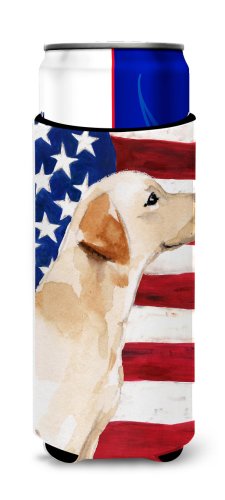 Caroline`s treasures galben labrador # 2 patriotic michelob ultra hugger pentru cutii de subțire slim can