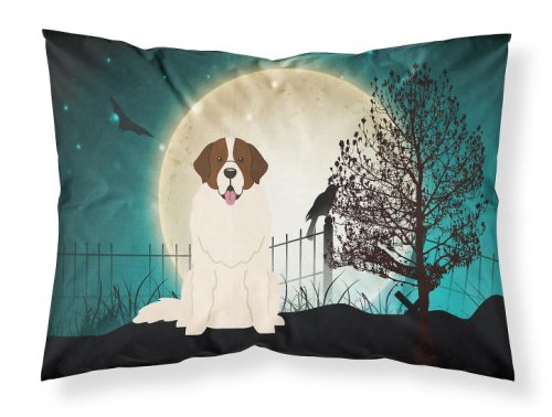 Caroline`s treasures halloween înfricoșător moscova câine de pază fabric standard pillowcase mltcl