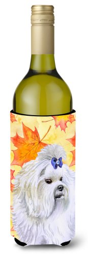 Caroline`s treasures maltez toamna sticla de vin beverge izolator hugger multicolore wine bottle