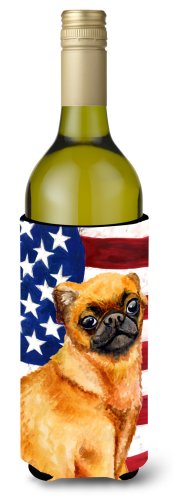 Caroline`s treasures mic brabant griffon patriotic sticla de vin beverge izolator hugger multicolore wine bottle