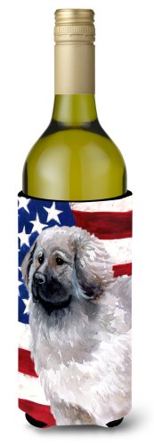 Caroline`s treasures moscova câine de pază patriotic sticla de vin beverge izolator hugger multicolore wine bottle