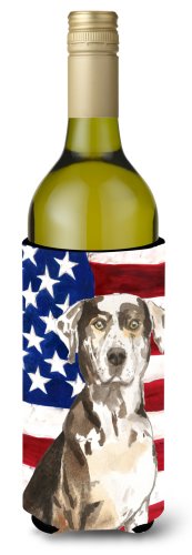 Caroline`s treasures patriotic statele unite ale americii catahoula leopard dog sticla de vin beverge izolator hugger mltcl wine bottle