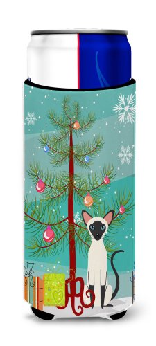 Caroline`s treasures pisica siameză pomul de crăciun fericit michelob ultra hugger pentru cutii subțiri mltcl slim can