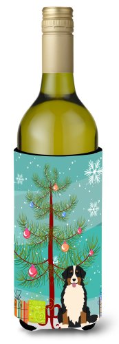 Caroline`s treasures pomul fericit de crăciun bernese mountain dog sticla de vin beverge izolator hugger multicolore wine bottle