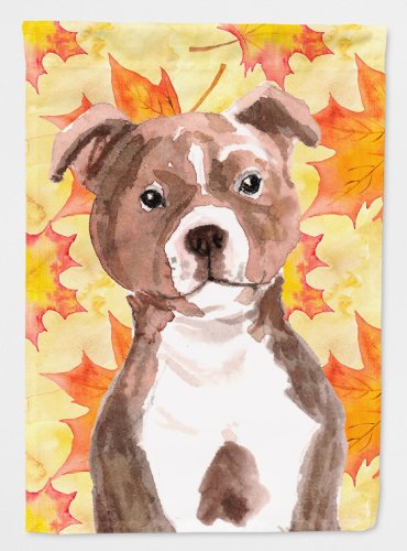 Caroline`s treasures red staffie bull terrier fall flag canvas house size multicolore large