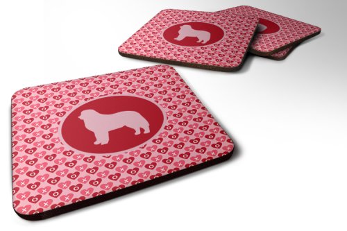 Caroline`s treasures set de 4 bernese mountain dog valentine hearts foam coasters multi 3 1/2 x 3 1/2
