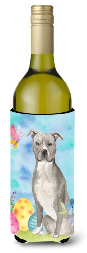 Caroline`s treasures staffordshire bull terrier sticla de vin de paște beverge izolator hugger multicolore wine bottle