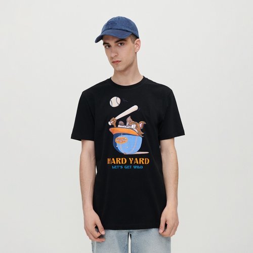 House - tricou cu imprimeu hard yard - negru