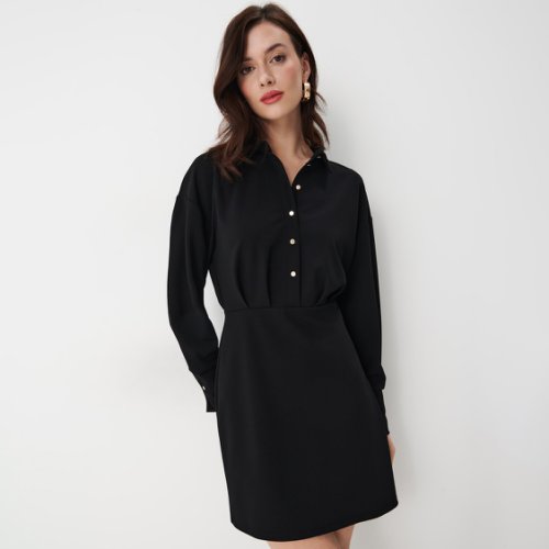 Mohito - rochie mini tip cămașă - negru